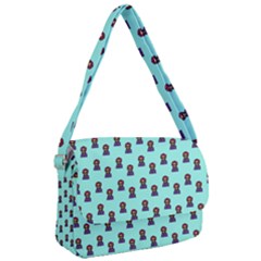 Nerdy 60s  Girl Pattern Aqua Courier Bag by snowwhitegirl