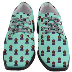 Nerdy 60s  Girl Pattern Aqua Women Heeled Oxford Shoes by snowwhitegirl