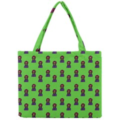 Nerdy 60s  Girl Pattern Green Mini Tote Bag by snowwhitegirl