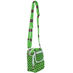 Nerdy 60s  Girl Pattern Green Shoulder Strap Belt Bag