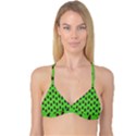 Nerdy 60s  Girl Pattern Green Reversible Tri Bikini Top View3