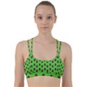 Nerdy 60s  Girl Pattern Green Line Them Up Sports Bra View1