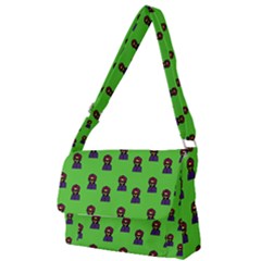 Nerdy 60s  Girl Pattern Green Full Print Messenger Bag by snowwhitegirl