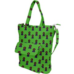 Nerdy 60s  Girl Pattern Green Shoulder Tote Bag by snowwhitegirl