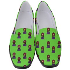 Nerdy 60s  Girl Pattern Green Women s Classic Loafer Heels by snowwhitegirl