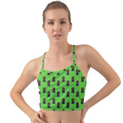 Nerdy 60s  Girl Pattern Green Mini Tank Bikini Top