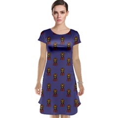 Nerdy 60s  Girl Pattern Dark Purple Cap Sleeve Nightdress by snowwhitegirl