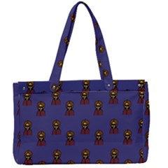 Nerdy 60s  Girl Pattern Dark Purple Canvas Work Bag by snowwhitegirl