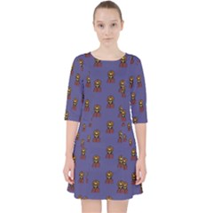 Nerdy 60s  Girl Pattern Dark Purple Pocket Dress by snowwhitegirl