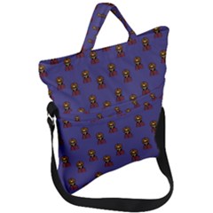 Nerdy 60s  Girl Pattern Dark Purple Fold Over Handle Tote Bag by snowwhitegirl