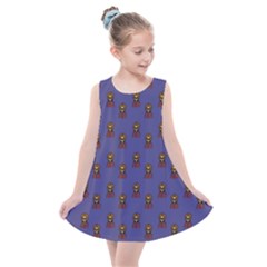 Nerdy 60s  Girl Pattern Dark Purple Kids  Summer Dress by snowwhitegirl