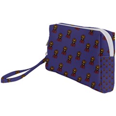 Nerdy 60s  Girl Pattern Dark Purple Wristlet Pouch Bag (small)