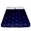 Nerdy 60s  Girl Pattern Blue Fitted Sheet (California King Size) View1