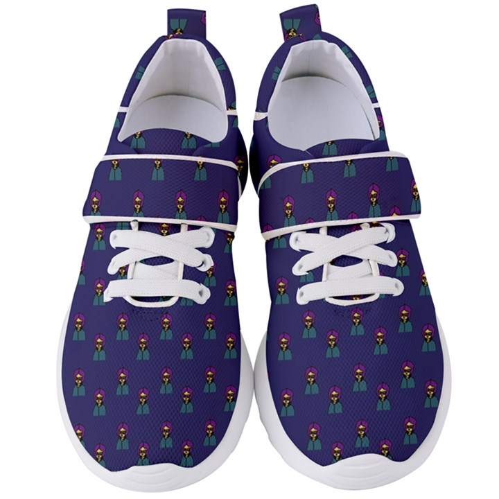 Nerdy 60s  Girl Pattern Blue Women s Velcro Strap Shoes