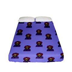 Nerdy 60s  Girl Pattern Purple Fitted Sheet (full/ Double Size) by snowwhitegirl