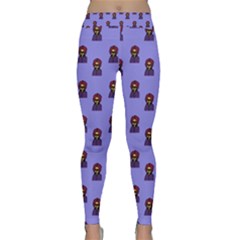 Nerdy 60s  Girl Pattern Purple Classic Yoga Leggings by snowwhitegirl