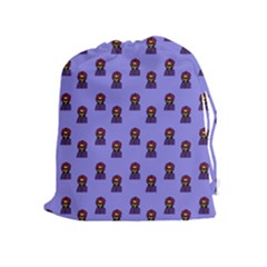 Nerdy 60s  Girl Pattern Purple Drawstring Pouch (xl)