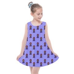 Nerdy 60s  Girl Pattern Purple Kids  Summer Dress by snowwhitegirl