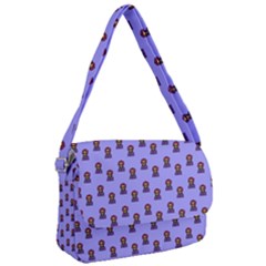 Nerdy 60s  Girl Pattern Purple Courier Bag by snowwhitegirl