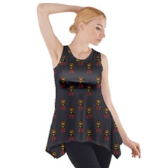 Nerdy 60s  Girl Pattern Grey Side Drop Tank Tunic by snowwhitegirl