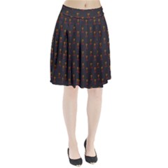 Nerdy 60s  Girl Pattern Grey Pleated Skirt