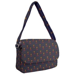 Nerdy 60s  Girl Pattern Grey Courier Bag by snowwhitegirl