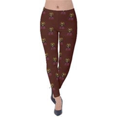 Nerdy 60s  Girl Pattern Red Velvet Leggings by snowwhitegirl