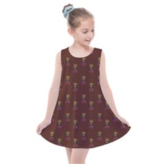 Nerdy 60s  Girl Pattern Red Kids  Summer Dress by snowwhitegirl