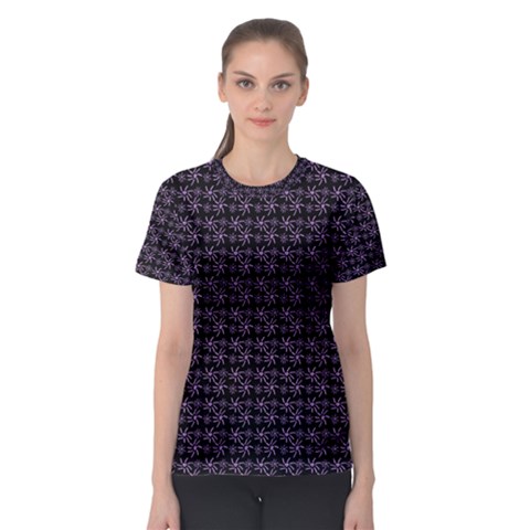 Lilac Firecracker Heart Pattern Women s Sport Mesh Tee by snowwhitegirl