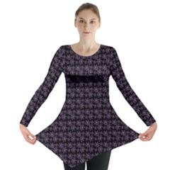 Lilac Firecracker Heart Pattern Long Sleeve Tunic  by snowwhitegirl