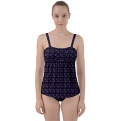 Lilac Firecracker Heart Pattern Twist Front Tankini Set by snowwhitegirl