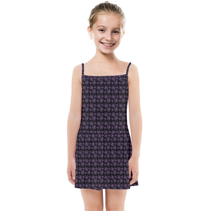 Lilac Firecracker Heart Pattern Kids  Summer Sun Dress