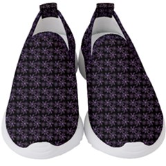 Lilac Firecracker Heart Pattern Kids  Slip On Sneakers by snowwhitegirl