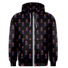 Nerdy 60s  Girl Pattern Black Men s Zipper Hoodie by snowwhitegirl