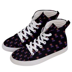 Nerdy 60s  Girl Pattern Black Women s Hi-top Skate Sneakers by snowwhitegirl