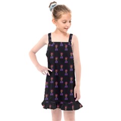 Nerdy 60s  Girl Pattern Black Kids  Overall Dress by snowwhitegirl