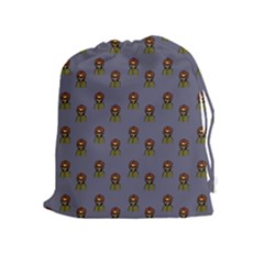 Nerdy 60s  Girl Pattern Light Grey Drawstring Pouch (xl) by snowwhitegirl