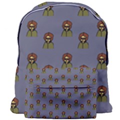 Nerdy 60s  Girl Pattern Light Grey Giant Full Print Backpack by snowwhitegirl