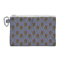 Nerdy 60s  Girl Pattern Light Grey Canvas Cosmetic Bag (large) by snowwhitegirl