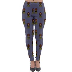 Nerdy 60s  Girl Pattern Light Grey Lightweight Velour Leggings by snowwhitegirl