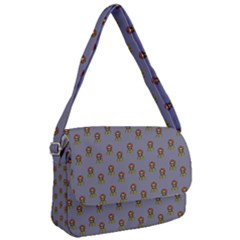 Nerdy 60s  Girl Pattern Light Grey Courier Bag by snowwhitegirl