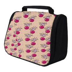 Cherries An Bats Peach Full Print Travel Pouch (small) by snowwhitegirl