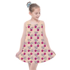 Cherries An Bats Peach Kids  Summer Dress by snowwhitegirl