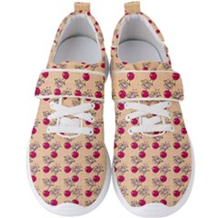 Cherries An Bats Peach Men s Velcro Strap Shoes by snowwhitegirl