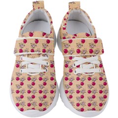 Cherries An Bats Peach Kids  Velcro Strap Shoes by snowwhitegirl