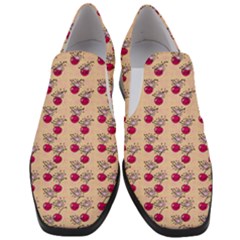 Cherries An Bats Peach Women Slip On Heel Loafers by snowwhitegirl