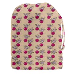 Cherries An Bats Peach Drawstring Pouch (xxxl) by snowwhitegirl