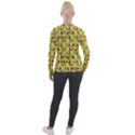 Heart Skeleton Face Pattern Yellow Velour Zip Up Jacket View2