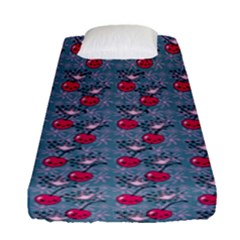 Cherries An Bats Fitted Sheet (single Size) by snowwhitegirl