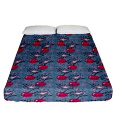 Cherries An Bats Fitted Sheet (queen Size) by snowwhitegirl